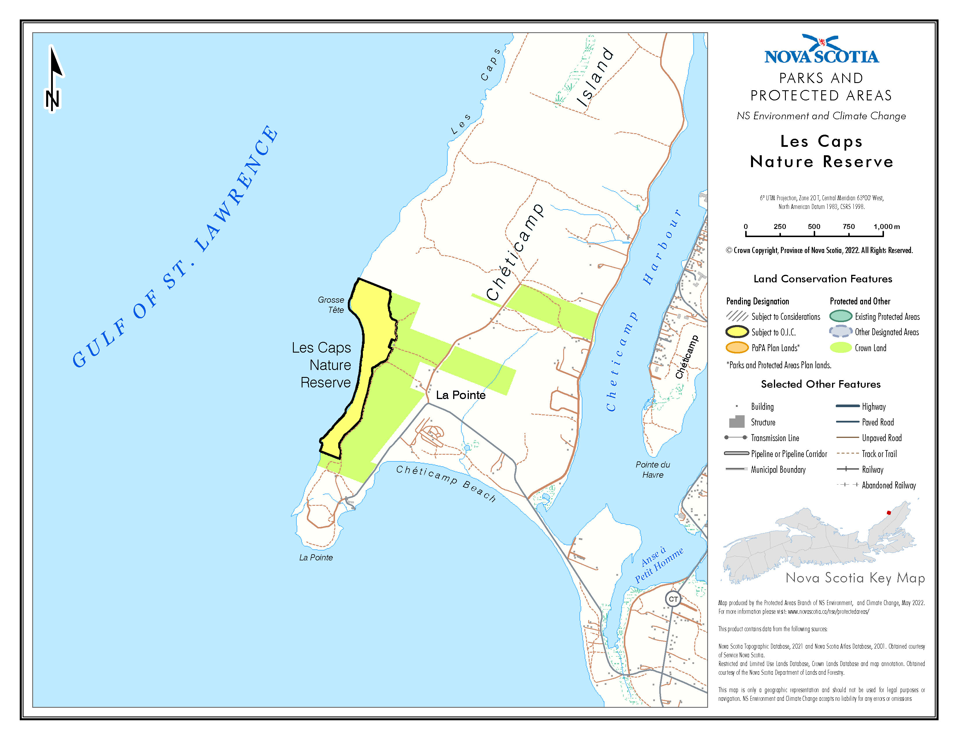 Map of Les Caps Nature Reserve